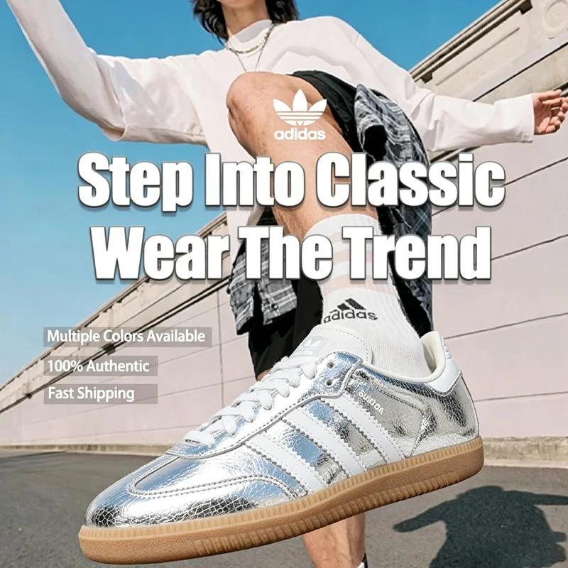 Adidas samba Trefoil Women's Samba OG, Retro Streetwear Low Top Stylish Comfort Casual Sneakers JR0035