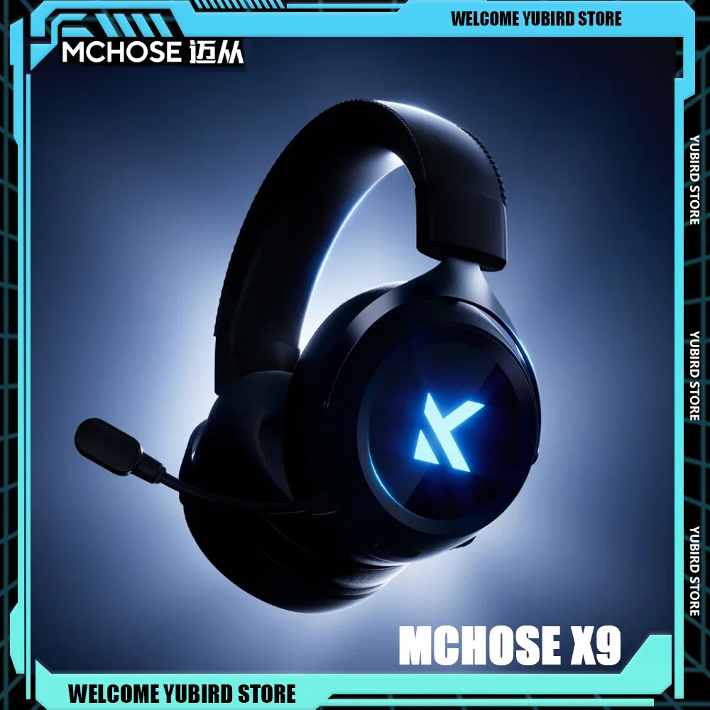 Новая 3-режимная беспроводная гарнитура для киберспорта MCHOSE X9, 7.1, эффект объемного звука, проводные наушники для киберспорта с двойным приводом, подарки для ПК