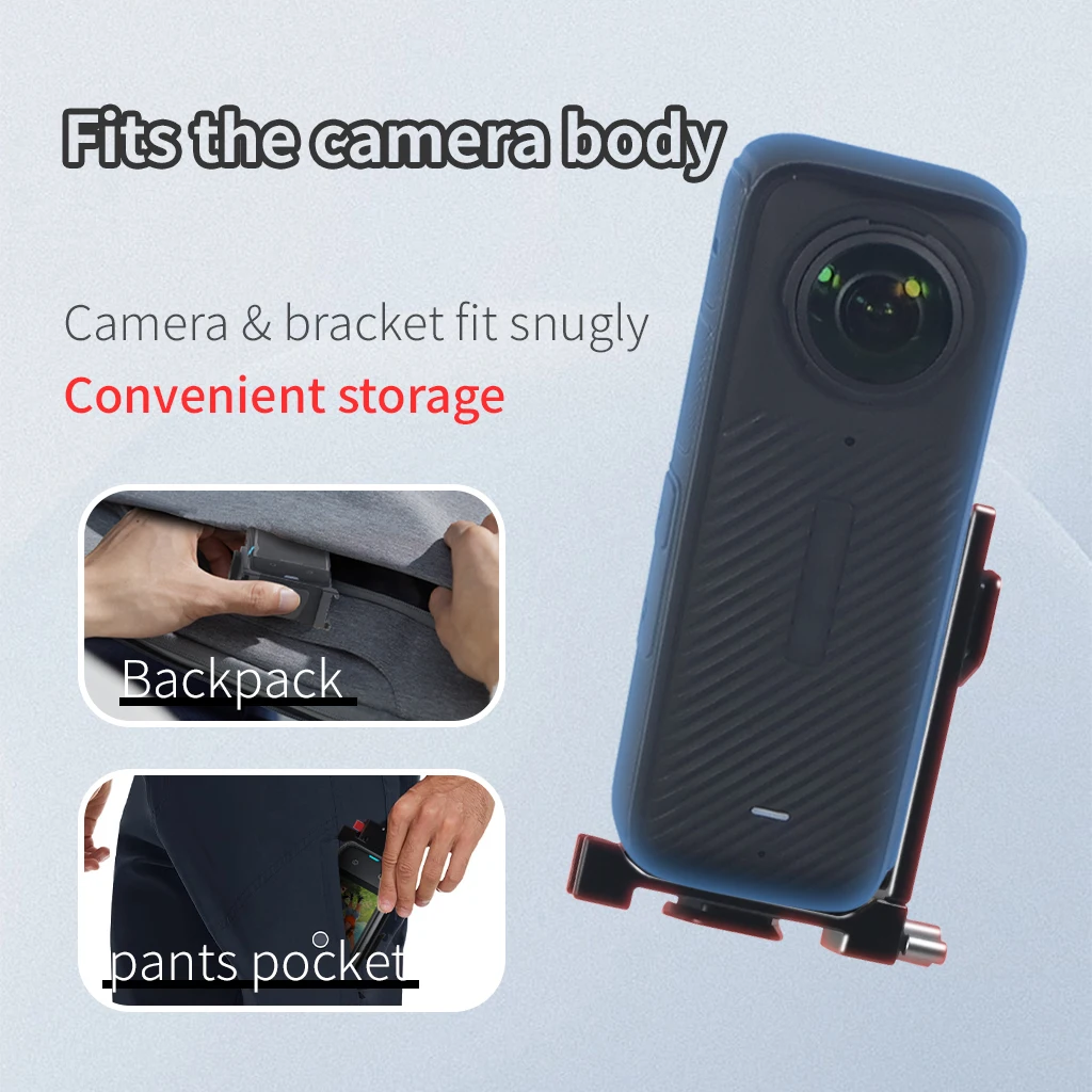 Aluminium-Schnellwechselbasis Magnetischer Klappbarer Stativadapter mit 2x Kaltschuhhalterungen für Insta360 X6 X5 X4 X3 Panorama-Actionkamera – Detail 10