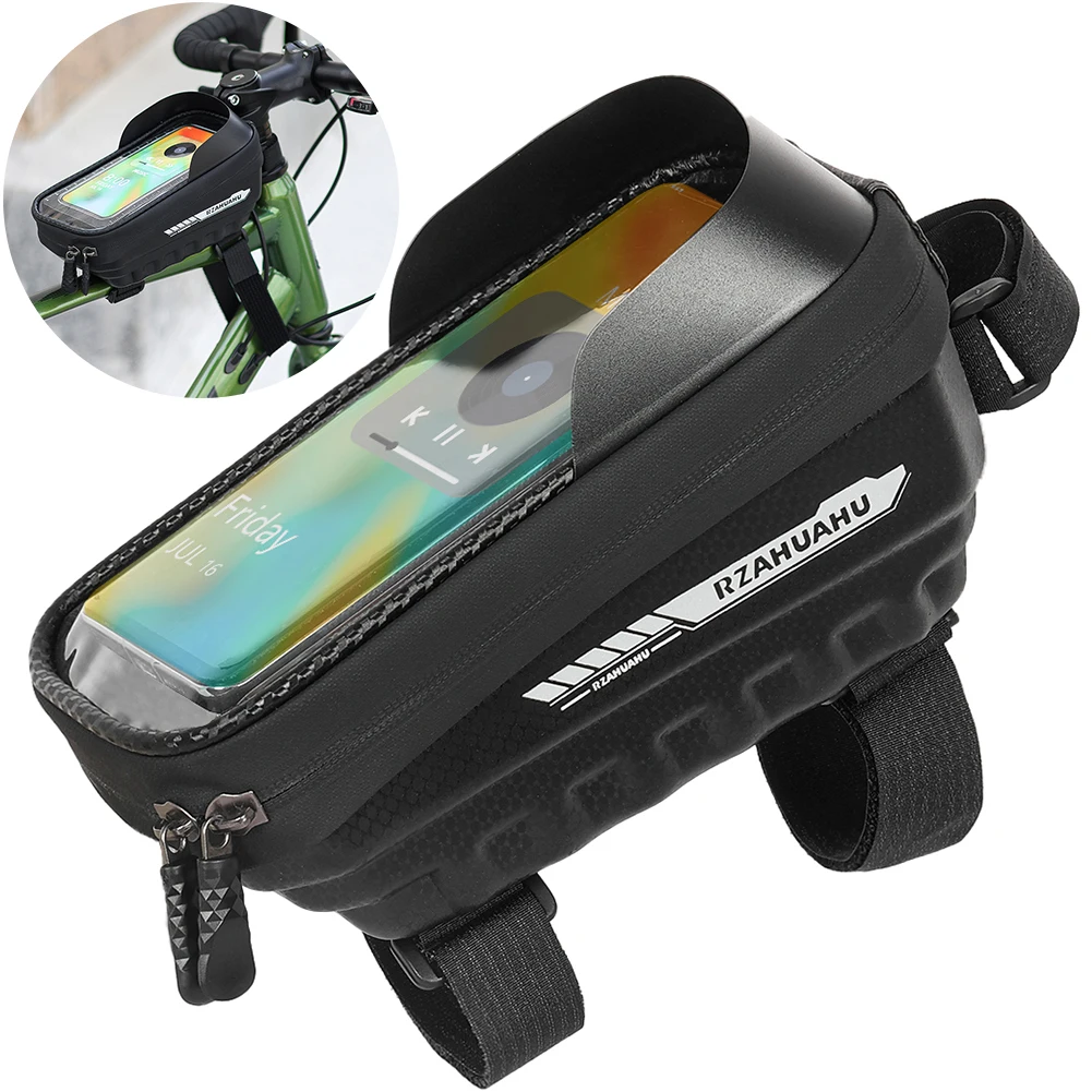 

Touch Screen Top Front Tube Frame MTB Road Bike Bag Bicycle Front Frame Bag MTB Waterproof Phone Holder Case Fit for 7 In Phones