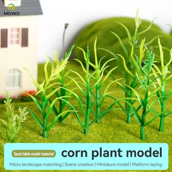 10 pçs simulação em miniatura mudas de milho palha micro paisagem decoração planta verde modelo escala trem layout ferroviário
