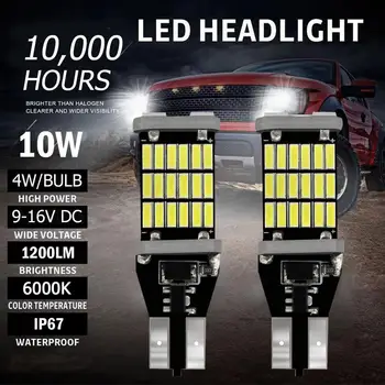 2 peças t15 w16w 921 912 lâmpadas led de alta potência super brilhante 1200lm substituir para luz de ré de carro branca