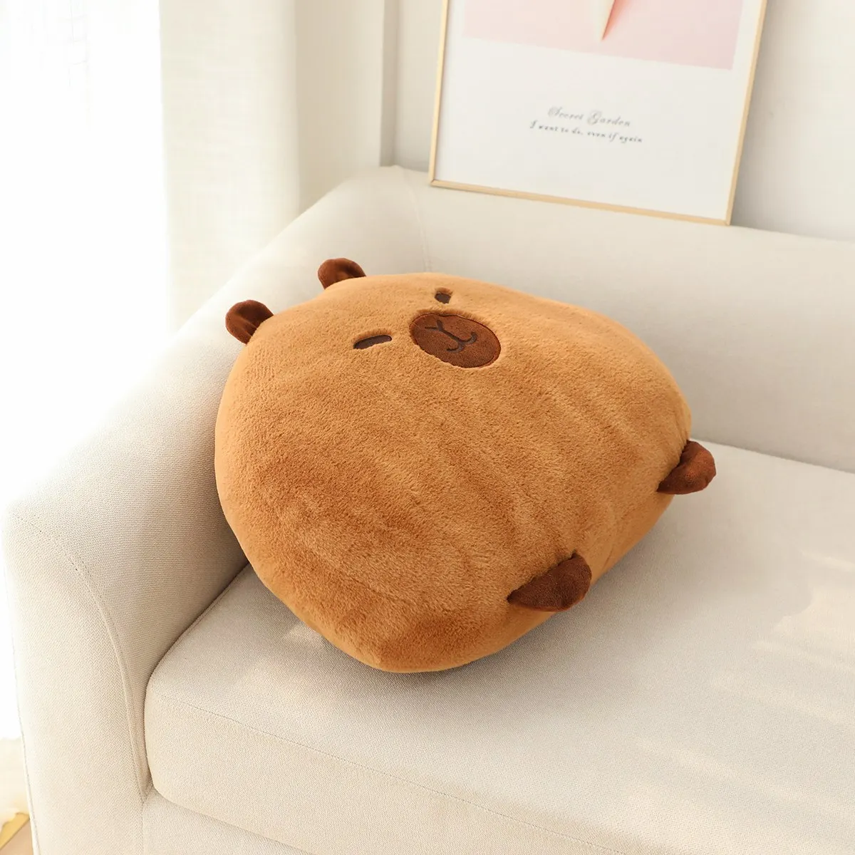 48X 28cm Creative Pillow Capybara Home Cushion Sofa Living Room Decorative Mat  Office Waist Pillow