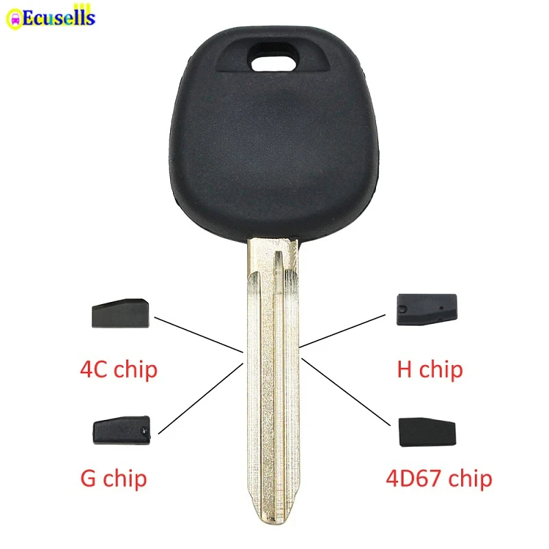 Transponder Ignition Blank Key Fob for Toyota Corolla Camry Rav4 Yaris 4Runner Avensis with 4C/G/H/4D67 Chip Uncut TOY43