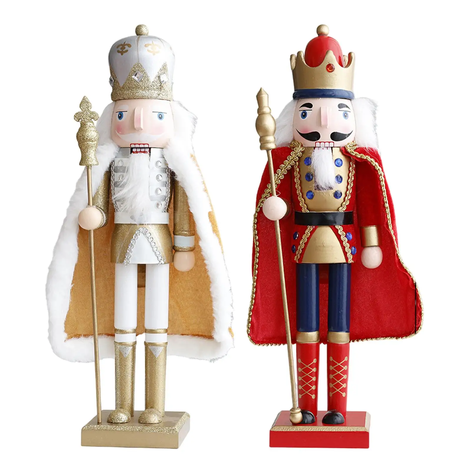 

Wooden Christmas Nutcracker Holiday Handmade Crafts Seasonal Decor Ornament for Home Table Xmas Gift Thanksgiving Centerpiece