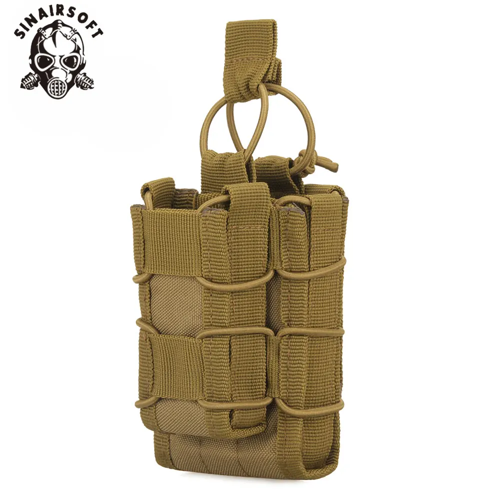 Tactical Molle Double Magazine Pouch Rifle Pistol Mag Pouches 2-Layer Holder 9mm/5.56 Belt Fast Attach Carrier Magazine Set