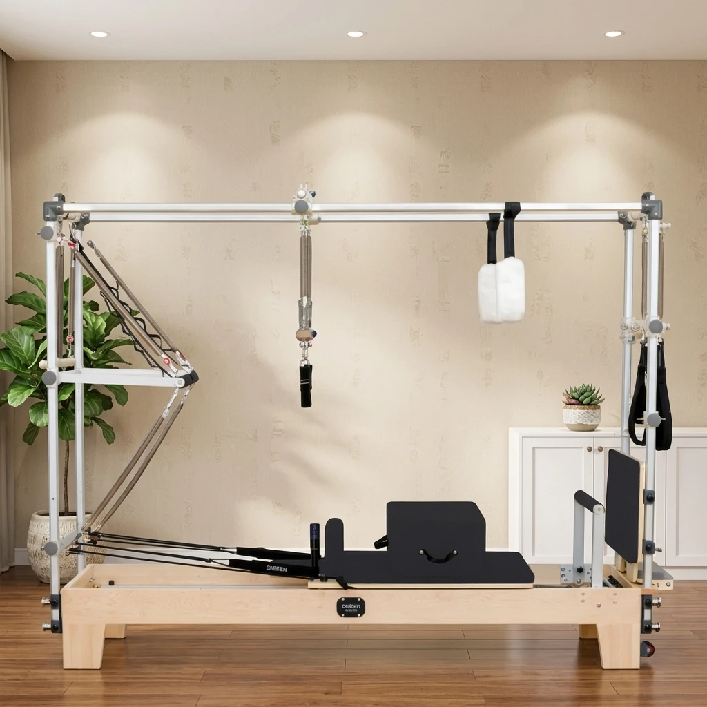 Selected Maple Wood Three in One Reformer Core Bed for Pilates Studio and Yoga Health Exercises