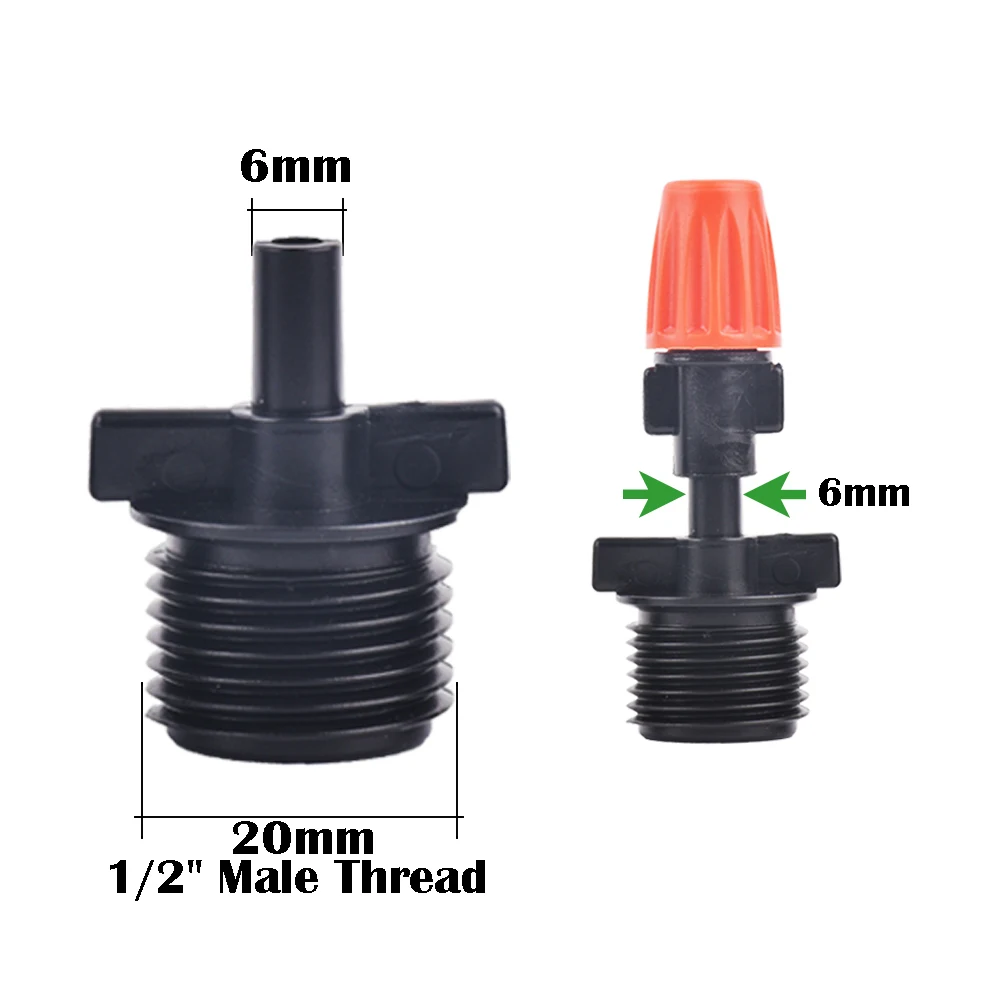 1/2 Inch Adapter Connector With 5-way Garden Sprinklers Adjustable Misting Atomizing Garden Sprinklers 1-10PCS