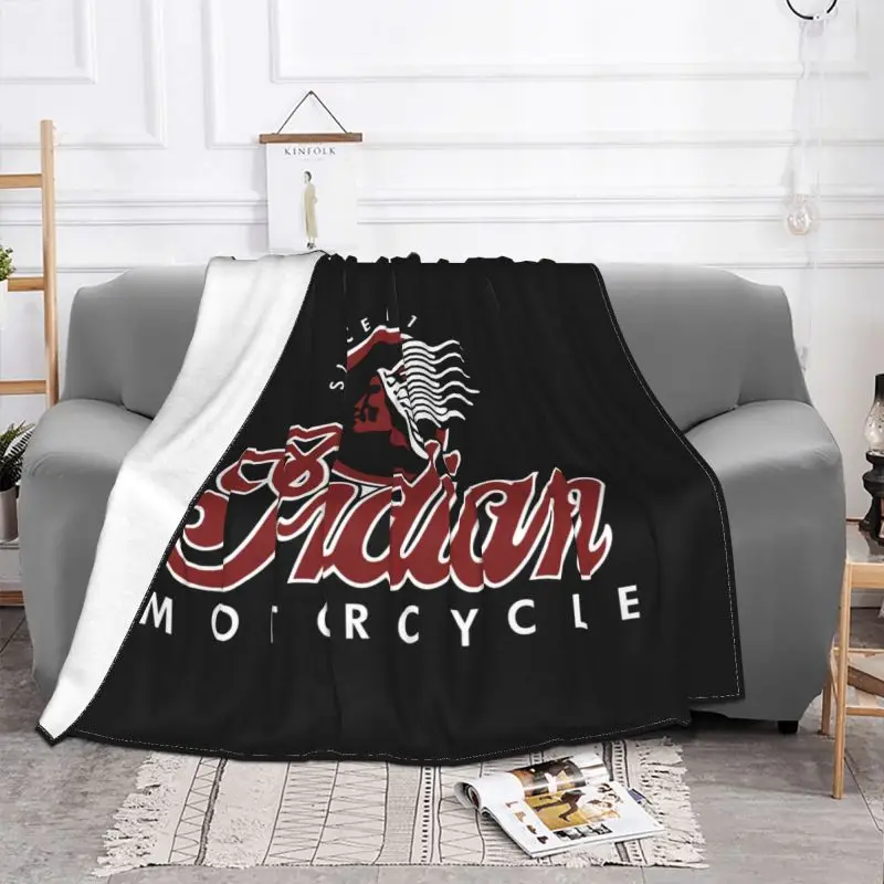 Indian Custom Motorcycle Cafe Racer Biker Blanket Autumn Thicken Nap Blanket Bedding Throws Home Decotation