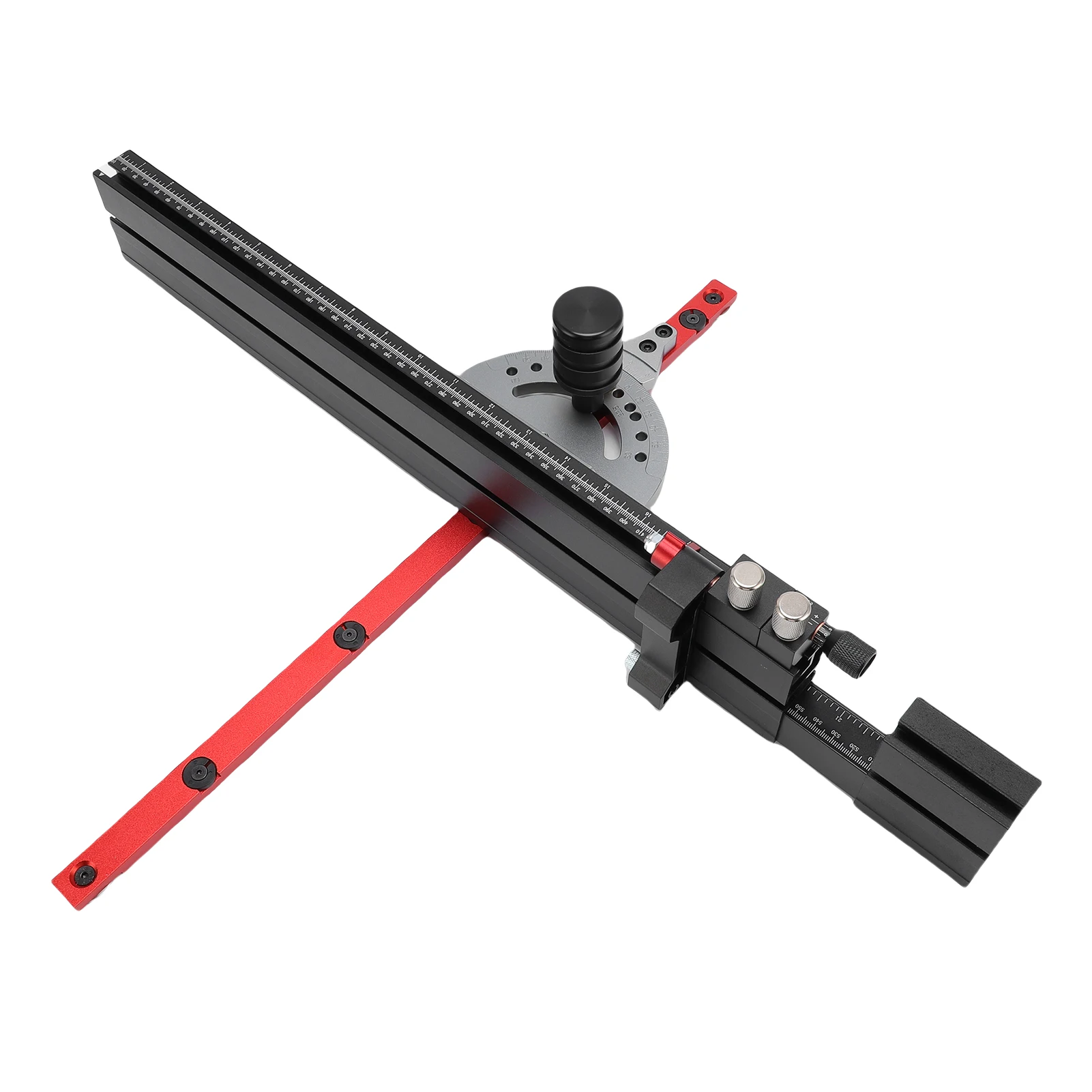 

Table Saw Miter Gauge Hex and Open Wrench 500-950mm Rail Expandable Miter Fence for Router Table for 3/8x3/4 Inch T Slot