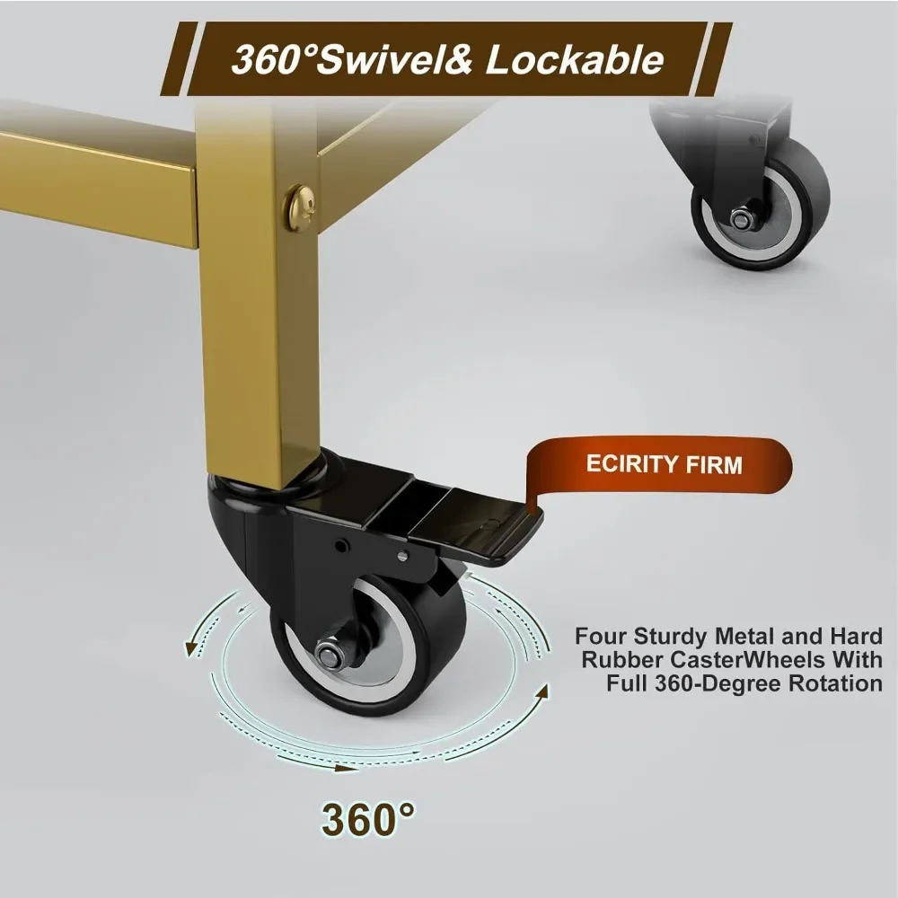 Carrinho de armazenamento para salão de beleza, armário de salão de cabeleireiro com tampo de vidro e suporte para secador de cabelo, rolos com fechadura, gavetas, preto