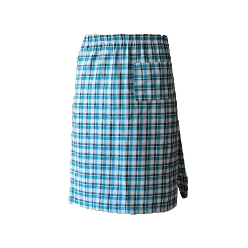 

Men Sexy Plaid Printed Short Bath Skirts Pajamas Pants Sleep Bottoms Nightwear Side Split Breathable Culottes Lounge Homewear