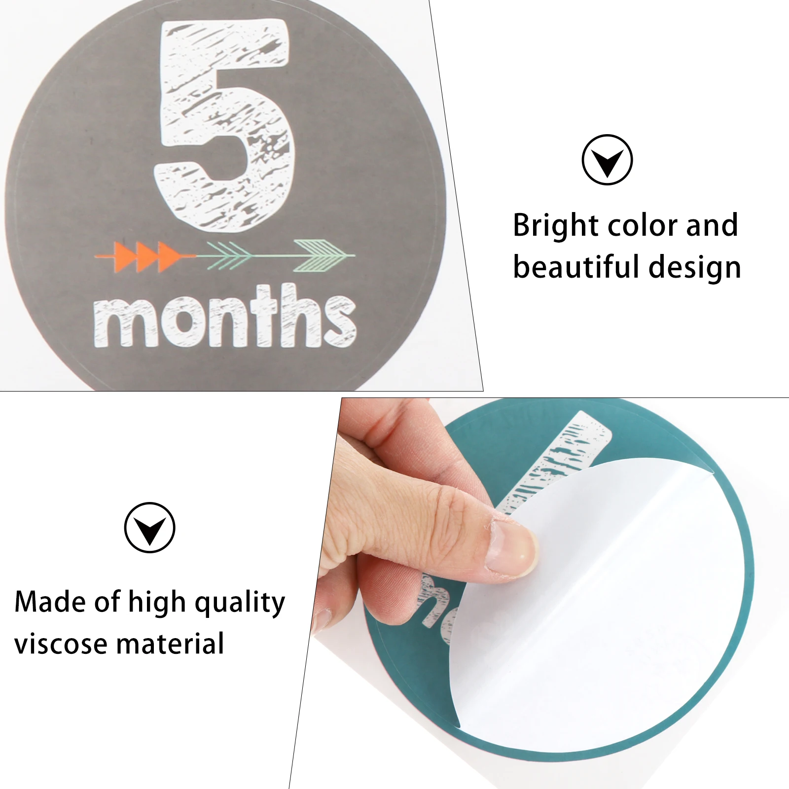 

12pcs Month Stickers Baby Milestone Decal for Photo Props Infant Boy Girl Newborn First Year Photo Studio Accessories