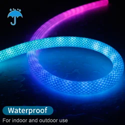 WS2811 RGB LED Fabric Neon Strip Silicone Rope Reticulate Pattern Waterproof Flexible Colorful LED Strip For Room WS2812B DC5V