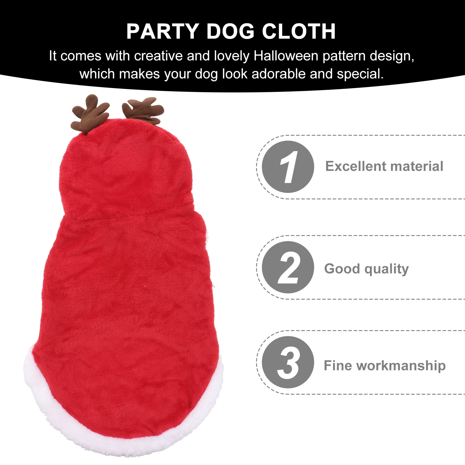 

Christmas Pet Clothes Flannel Costume Warm Puppy Hooded Coat Jacket Hat for Dogs Hoodie Puppy Hooded Coat Festive Outfit