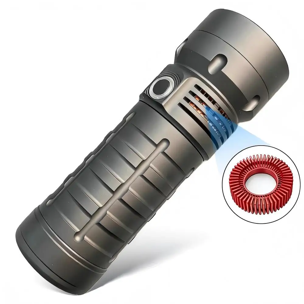 WildTrail WT90M1 LED Flash Light Torch 6000 Lumen Super Bright 1300 Meters with TypeC Charge