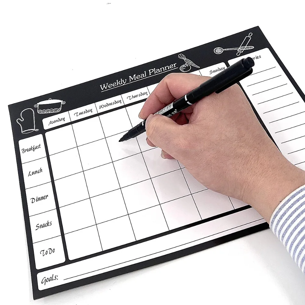 Magnetic Monthly Weekly Planner Fridge Sticker Message Board Refrigerator Memo Board Fridge Calendar Sticker Erasable