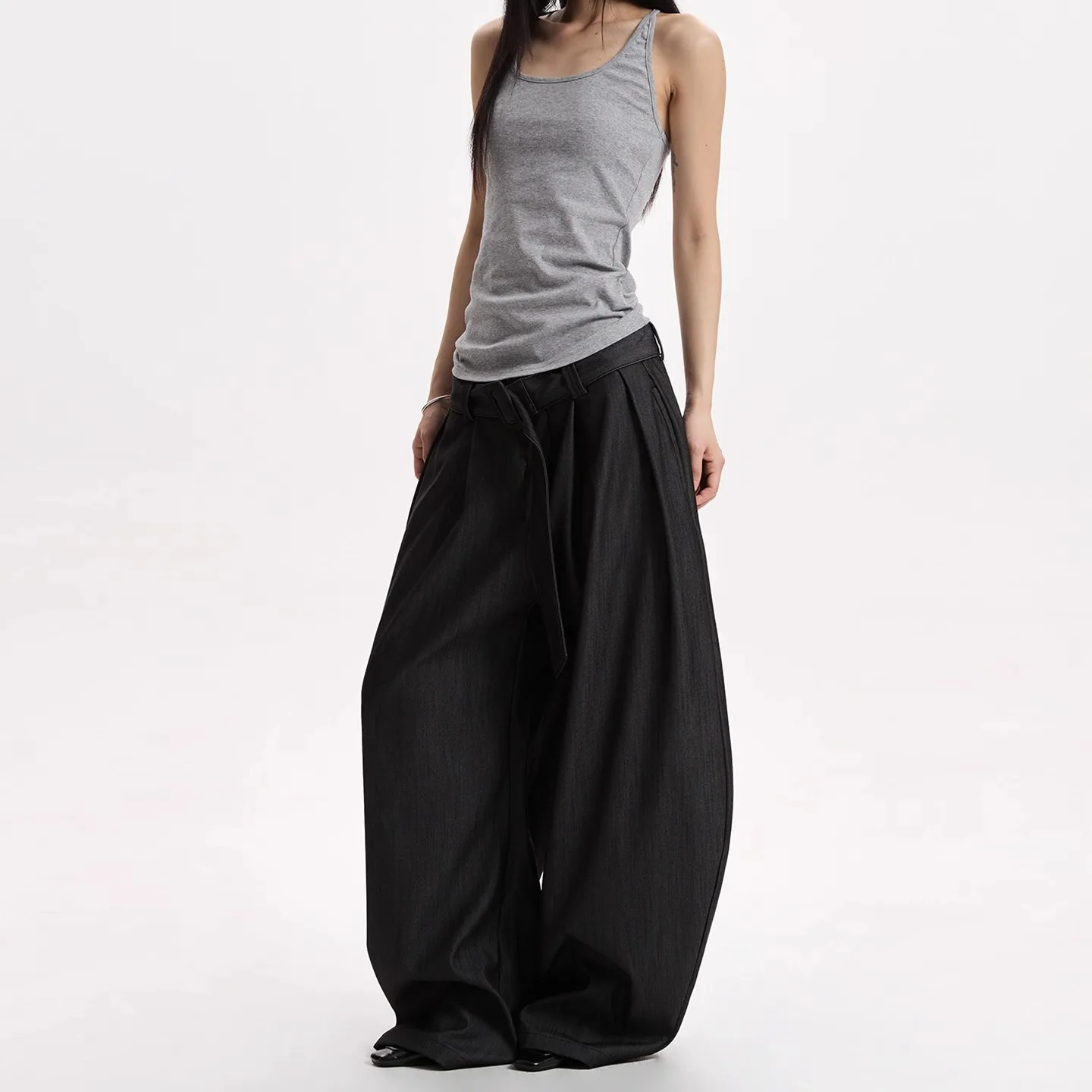 Unisex Wide Leg Pants 2026 New American Retro Cleanfit Pants For Women Draped Wide Leg Trousers Y2K Casual Loose Long Pants