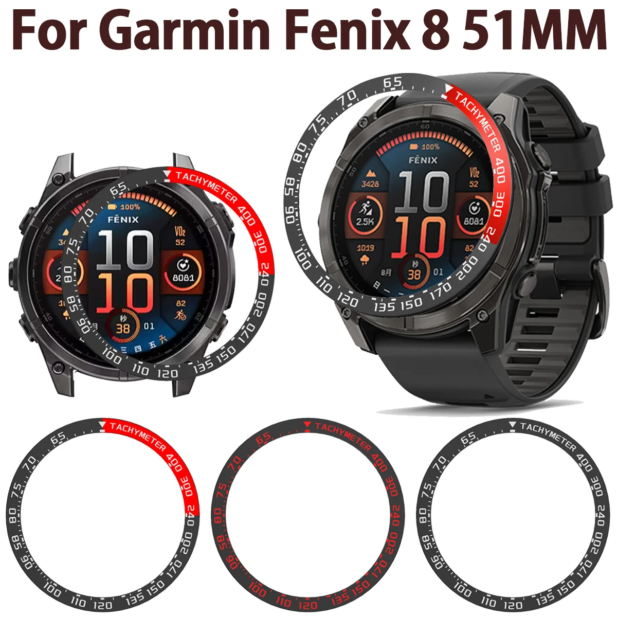 

For Garmin Fenix 8 51MM Bezel Ring Cover Stainless Steel Protection Case Smart Watch Protective Frame