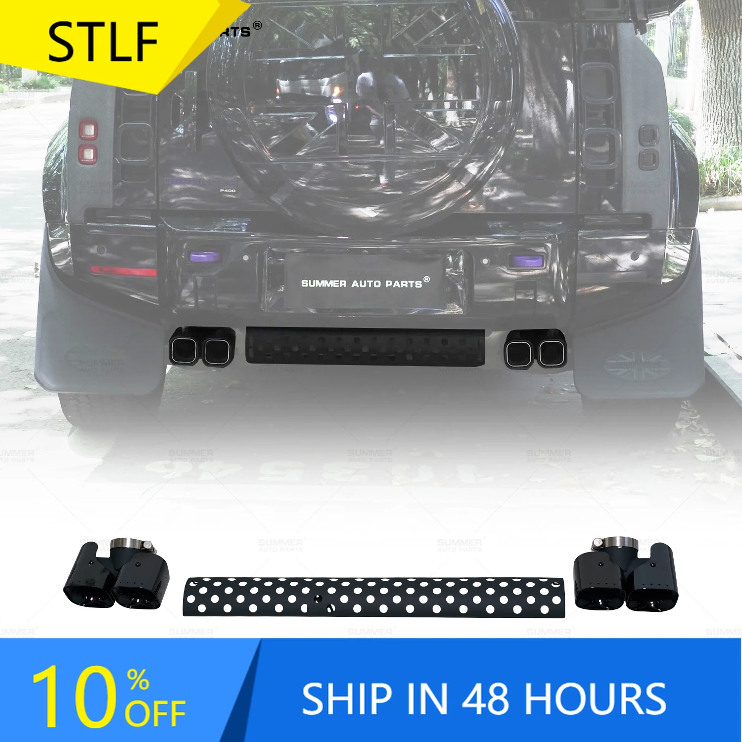 

Комплект кузова автомобиля, выхлопная система, задний глушитель из нержавеющей стали, труба для Land Rover, новый Defender 90 110, аксессуары