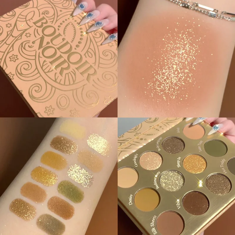 →이Paleta de sombras de ojos de 12 colores Paletas de sombras de ojos Ilumina los ojos Cosméticos Mujeres Belleza Sombra de ojos Maquillaje de ojos Тени 