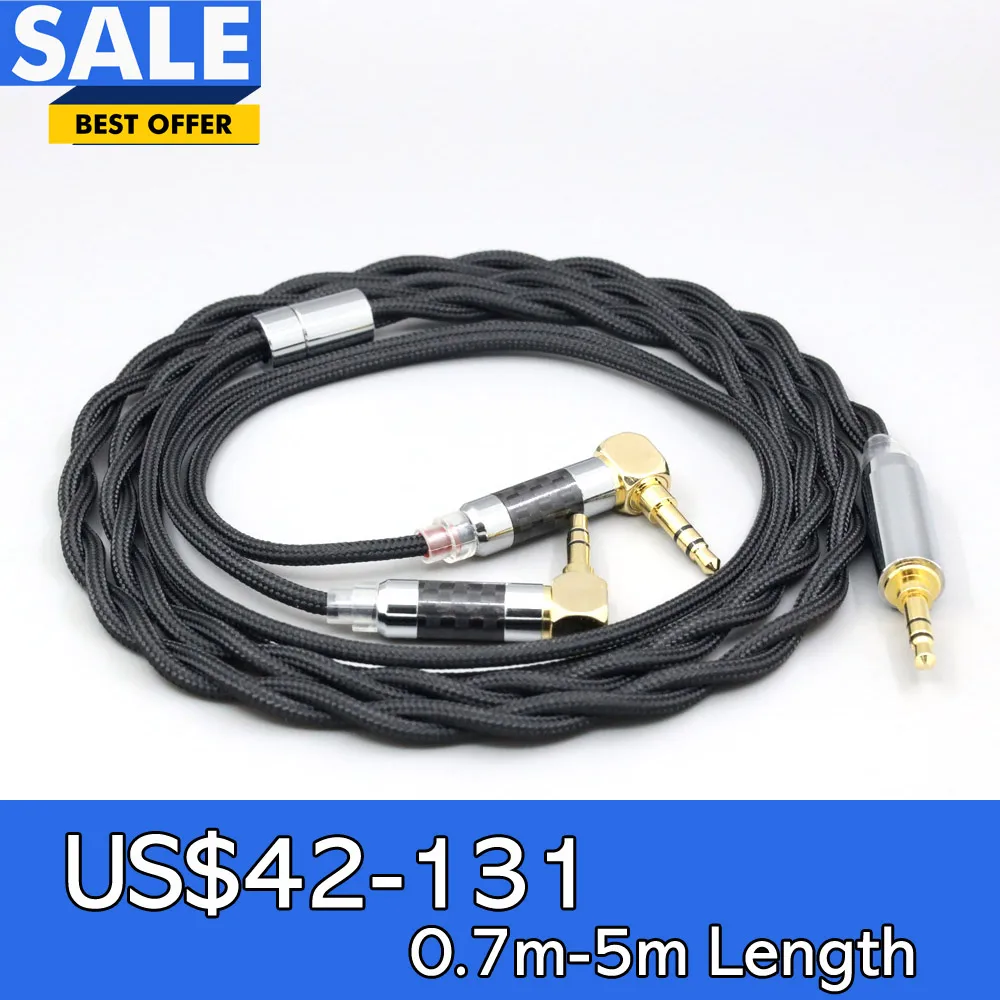 Nylon 99% Pure Silver Palladium Graphene Gold Shield Cable For Verum 1 One Headphone Headset L Shape 3.5mm Pin LN008300