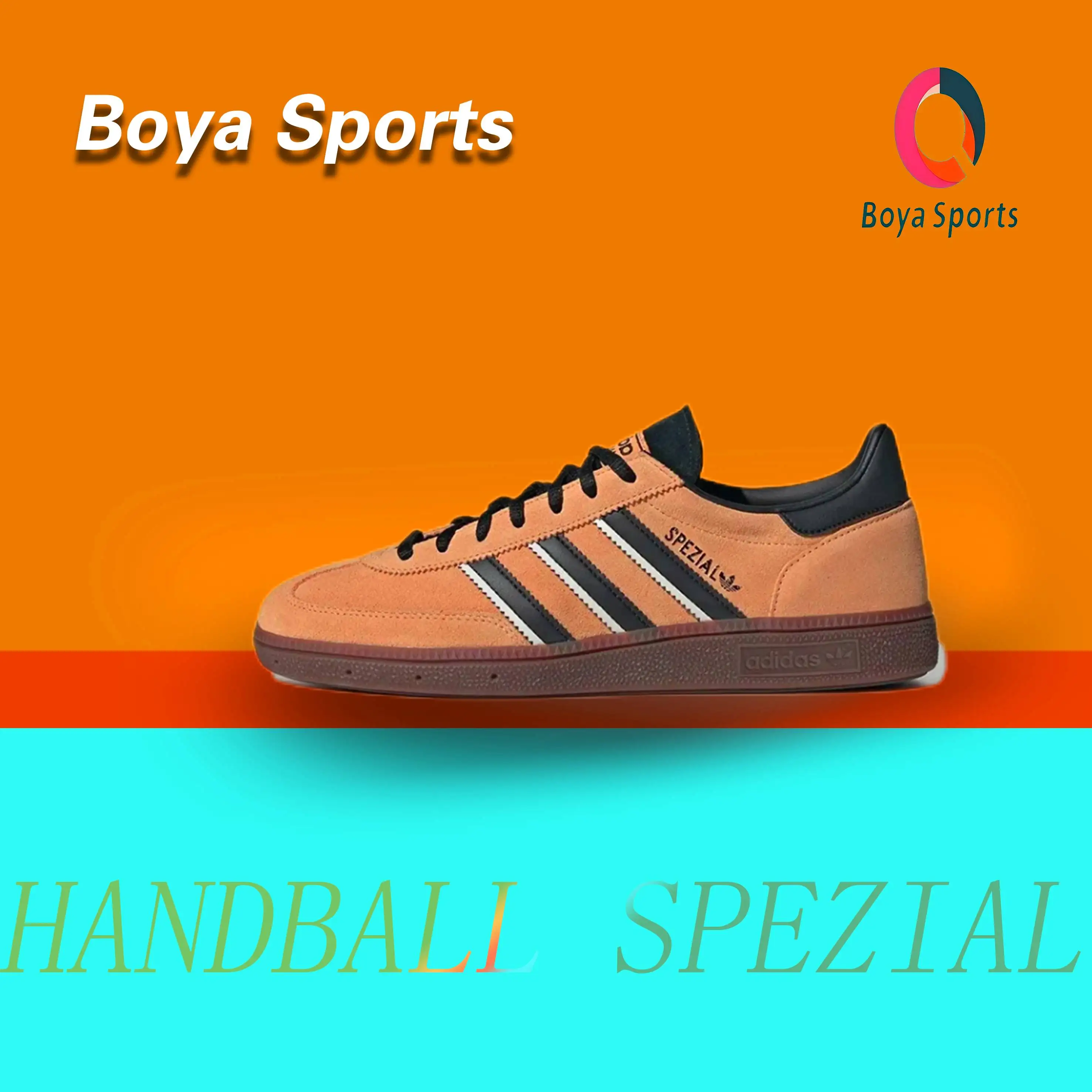 adidas HANDBALL SPEZI Men's and women's comfortable and fashionable low-top skateboarding shoes yellowblack