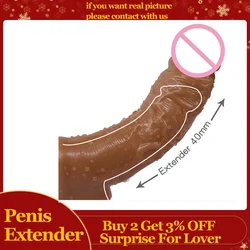 Reusable Condoms For Male Penis Enlargement Intimate Goods Thick Penis Sleeve Cock Rings For Penis Extender Delay Ejaculation