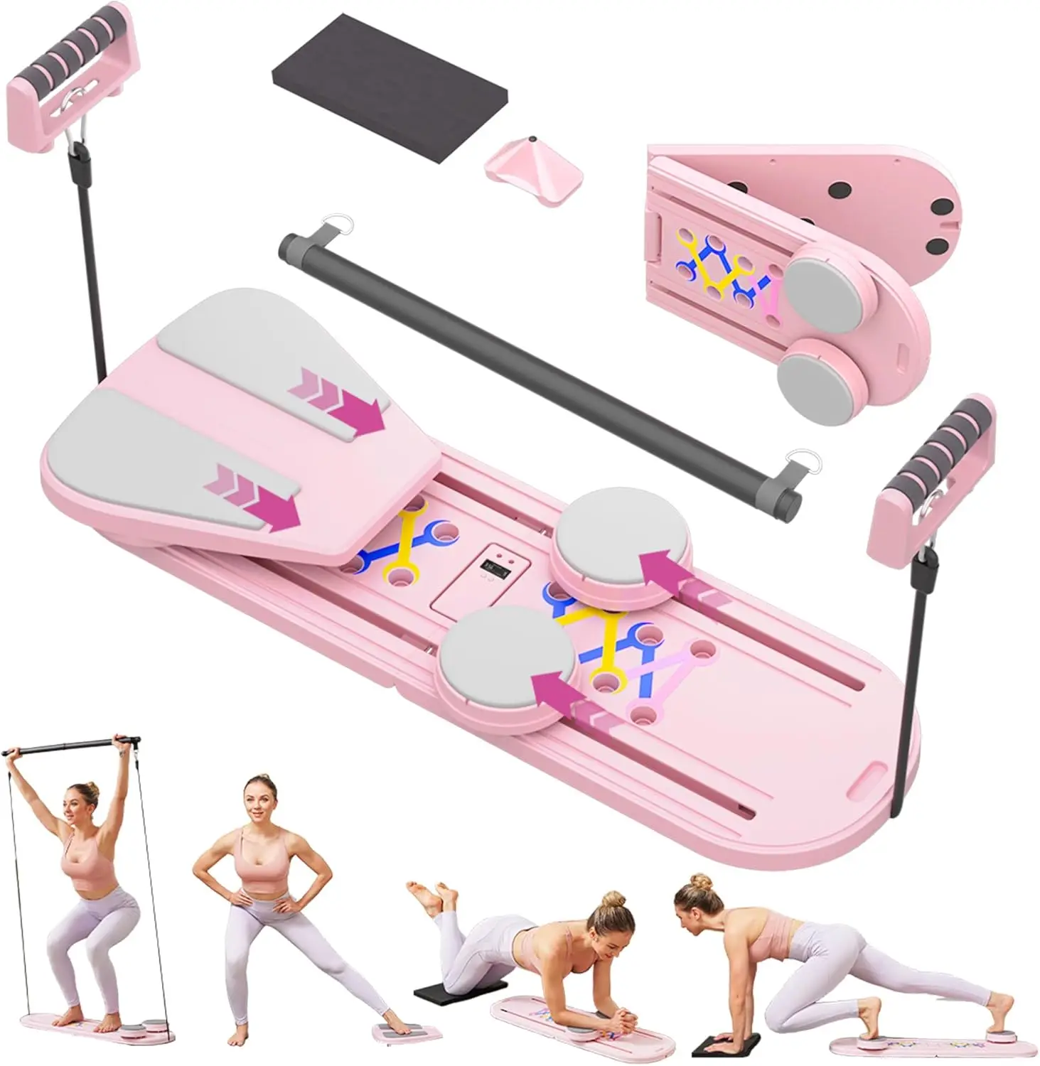 

Домашние тренажеры и студии: Пилатес-реформер, складной, портативный, унисекс - многофункциональный для тренировки мышц кора