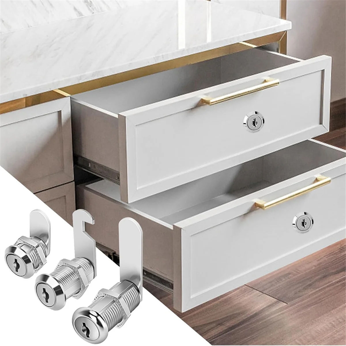 Y31A Cabinet Locks with Keys,1-1/2Inch Long Cam Locks Keyed ,Cabinet Cam Lock Set for Cabinets RV Storage Lock Tool Box Lock