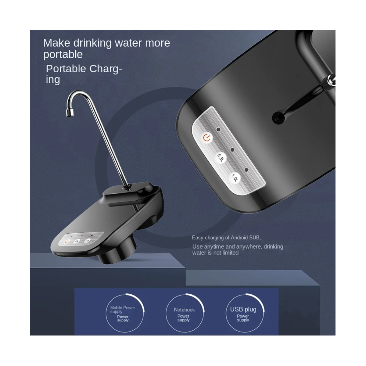 Electric Water Pump Automatic Water Bottle Dispenser Rechargeable Water Pump Dispenser with Stand Water Dispenser-ABLM