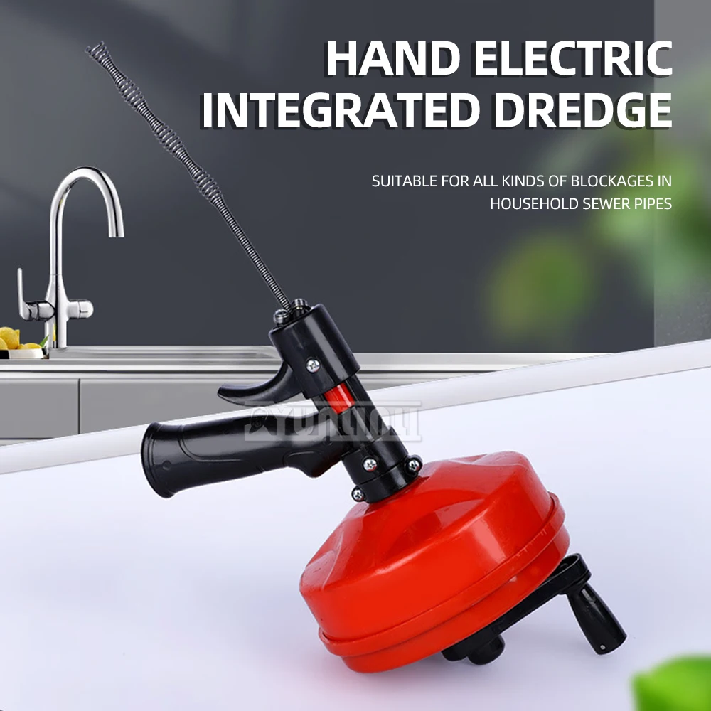 Toilet dredge sewer household kitchen hand-cranked toilet pipe blockage tool