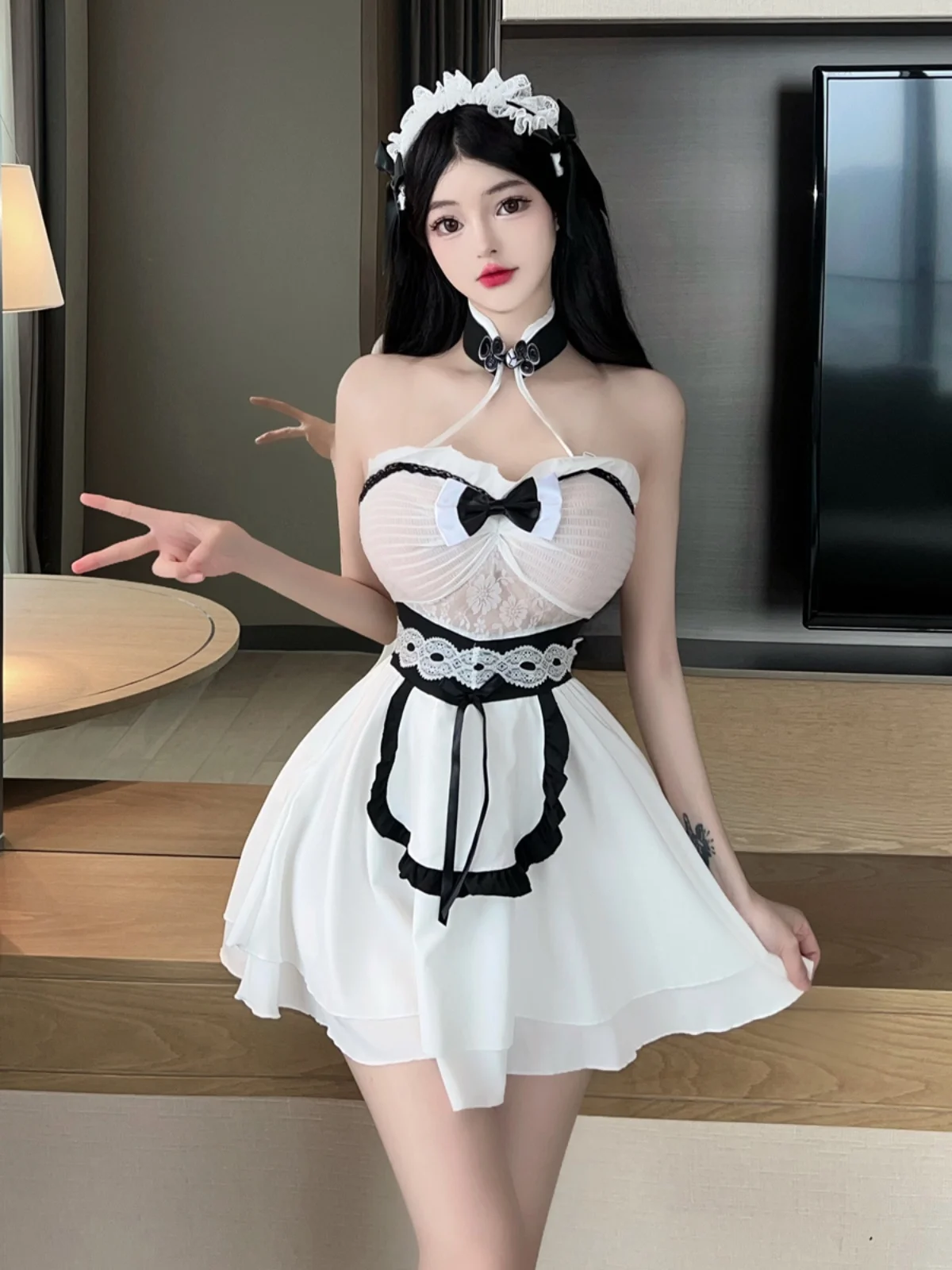 

Сексуальная юбка-шорты Gege Home Internet Famous Maid orm Dr Bal Strapl с высокой талией из полиуретанового волокна