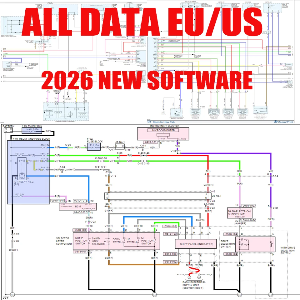 AllData الاتحاد الأوروبي على الانترنت برنامج إصلاح السيارات بيانات السيارات الولايات المتحدة إصلاح البرمجيات Alldata الاتحاد الأوروبي CAR-Data Partlink-24 مخطط الأسلاك #6