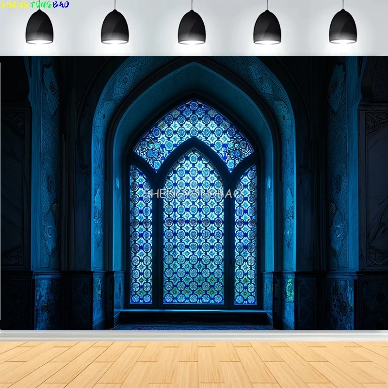 

Arsitecture Ramadan Mubarak Photography Backdrops Kareem Muslim Islamic Moon Night Party Moon Lanterns Mosque Background EI-03