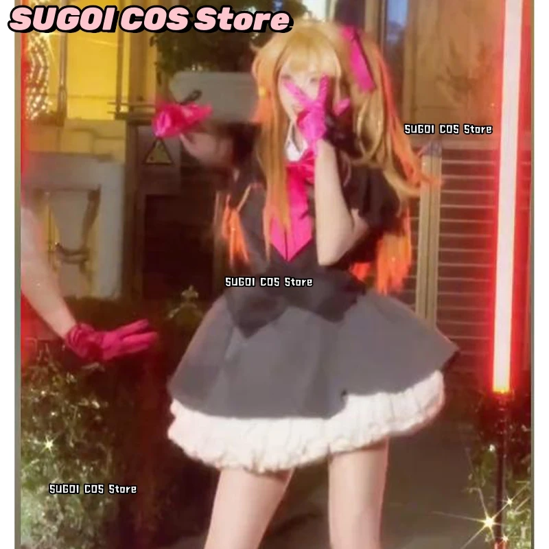 sugoi-cos-anime-noo-koo-saison-3-oshishi-cosplay-ruby-hoshinoo-b's-revenge-uniforme-de-scene-d'idole-robe-kawaii-gants-a-nœuds-roses-halloween