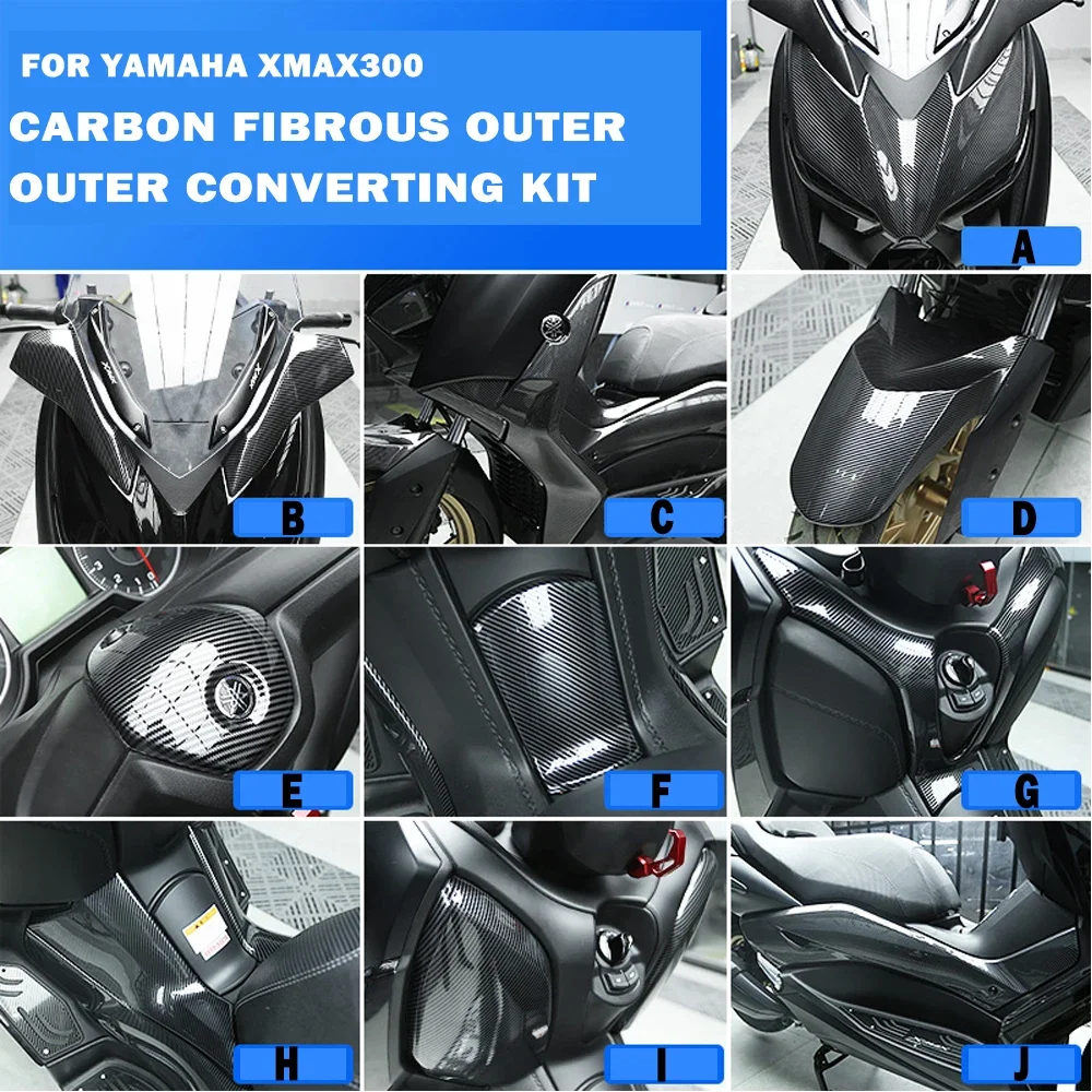XMAX 300 Accessories Motorcycle Carbon Fiber Trim Parts For Yamaha XMAX300 Xmax 300 Carbon Fiber Stripe Shell Kit2017-2022