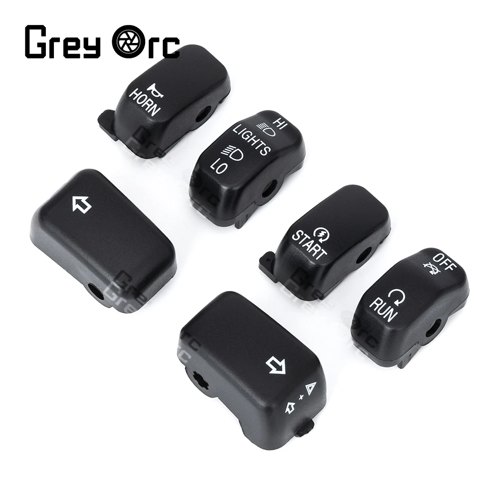 6Pcs Black Motorcycle Manual Control Switch Shell Button Cover For Harley VRSC 2008-2013 Sportster Road King 2008-2013
