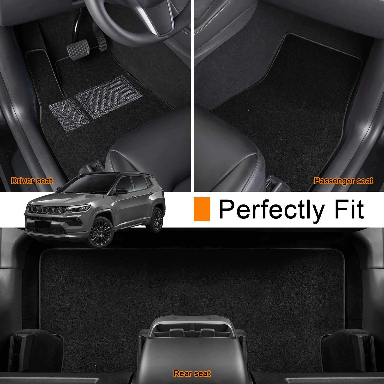 

Custom car floor mat for Jeep Compass MP 552 2017-2024 Carpet Cover Waterproof Non-slip Protector Accessories parts