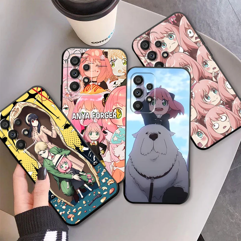 

S-SPY X F-FAMILY Cute For Samsung A53 A52 A33 A32 A51 A71 A21S A13 A73 A50 A22 A23 A03 A72 A54 A12 5G Black Funda Phone Case