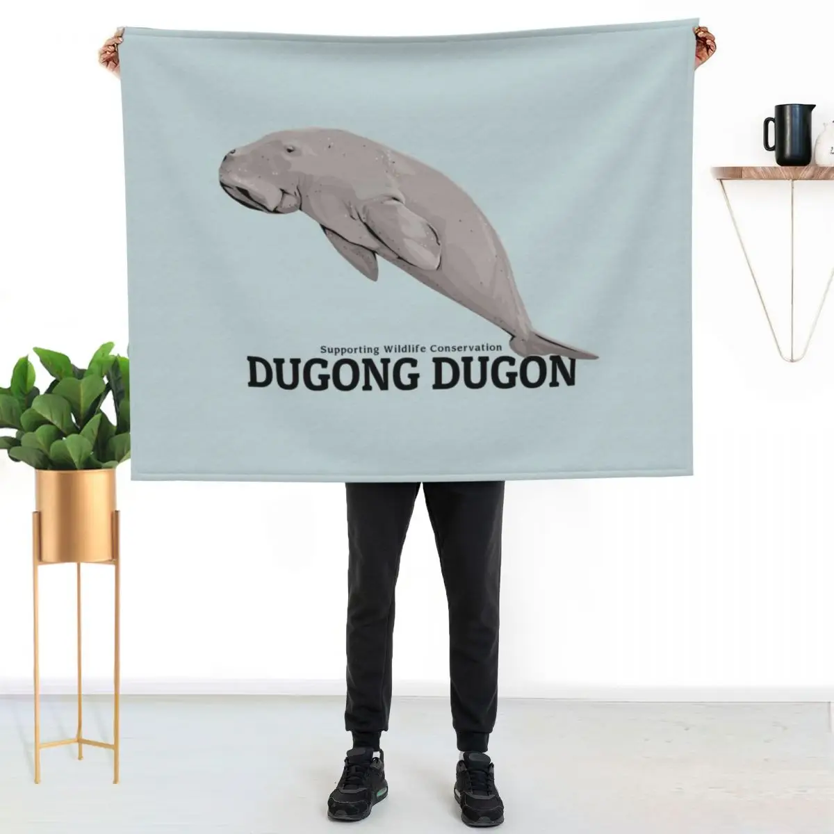 Компактное теплое одеяло Dugong Dugon Conservation для путешествий на автомобиле
