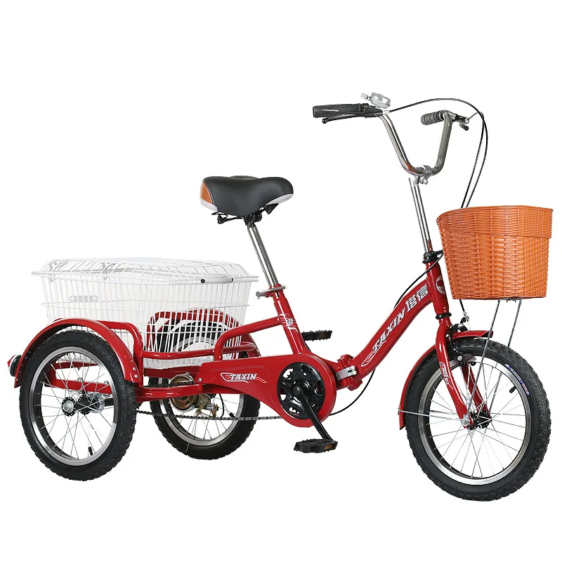 Elderly  powered tricycles, lightweight vegetable baskets, leisure transportation folding for adults elderly 3 wheel bike