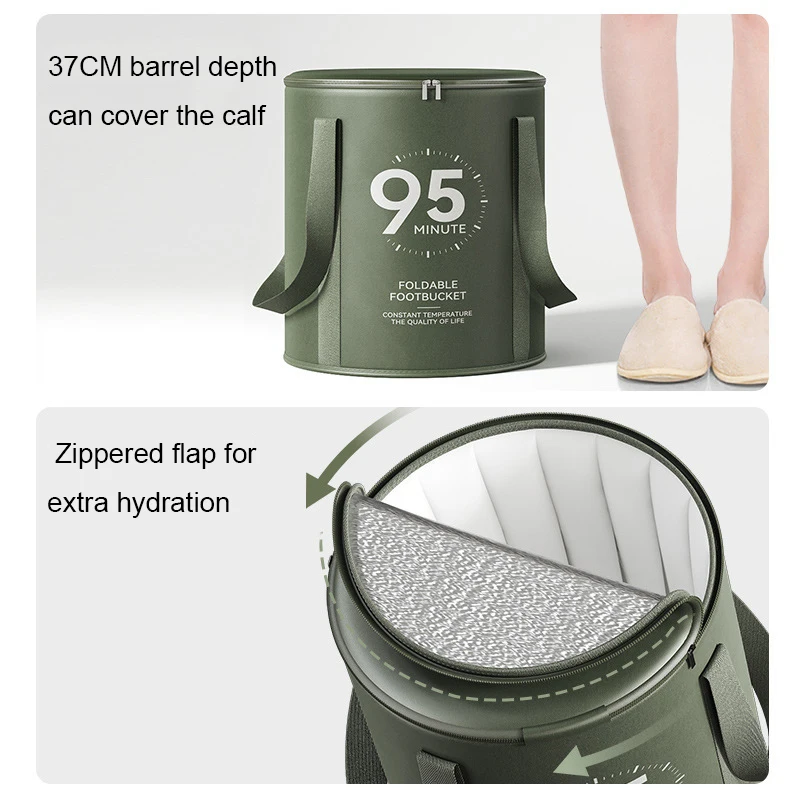 Folding Foot Bath Bucket With Lid Portable Soaking Basin Multi-functional Feet Bathtub For Outdoor Travel Bathroom Accessories