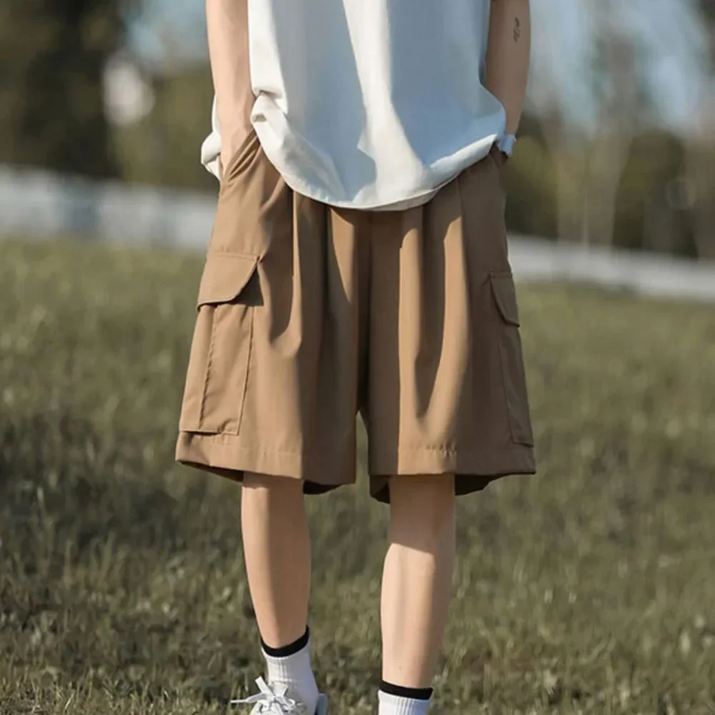 

Black Mens Retro Shorts All Season Mens Shorts Comfort Fit Pants Polyester Fabric Slight Stretch Material Solid Color Design