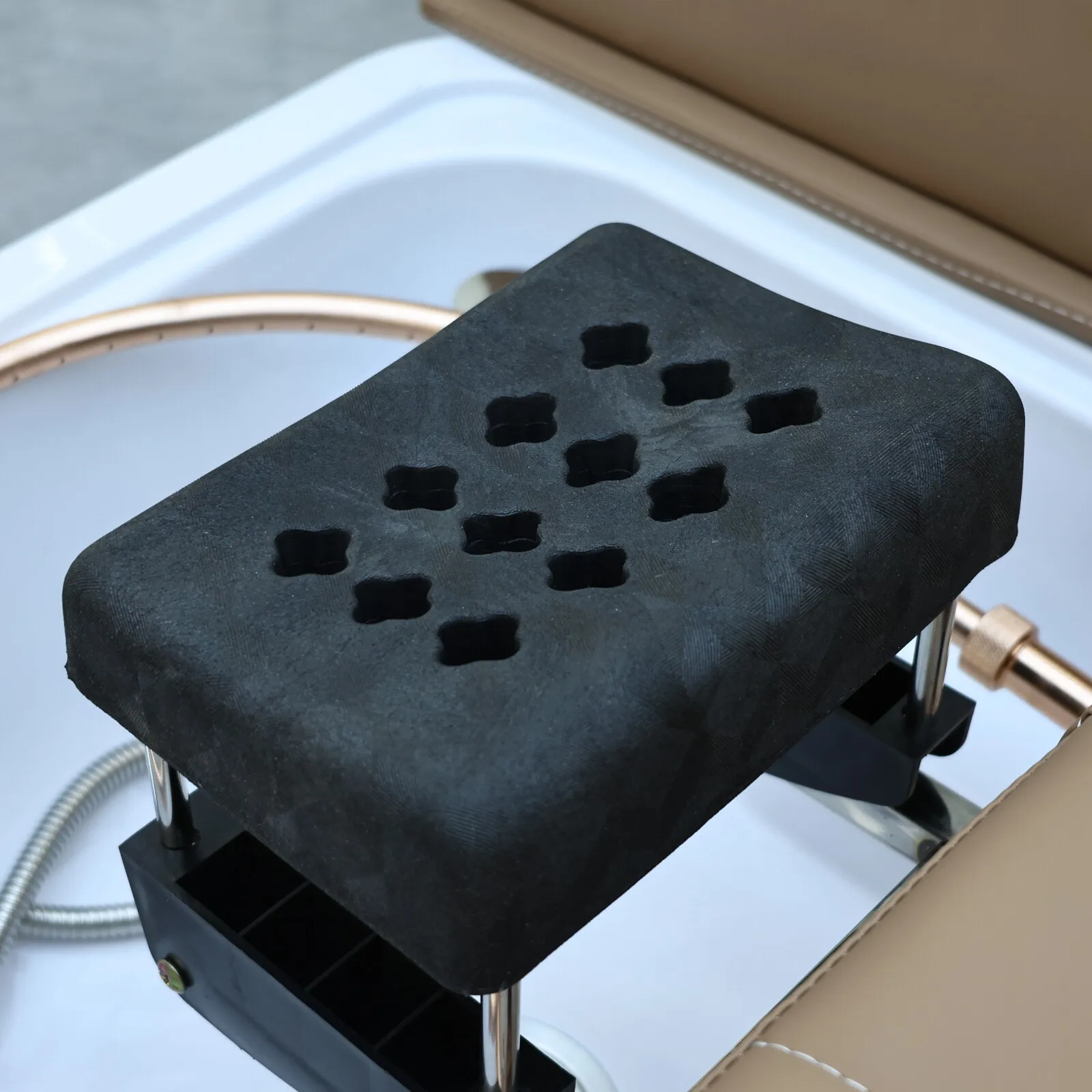 Elektrisches Haarbehandlungsbett mit Fußbad Zwei-in-Eins, Wasserzirkulations-Haarpflege und Dampfbehandlung, Luxuriöses Khaki-SPA – Detail 12