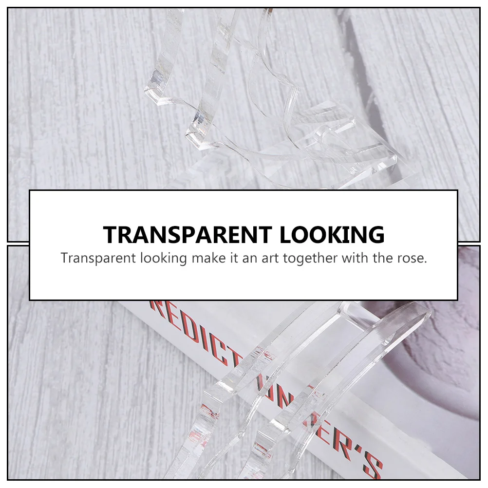 

3Pcs Gold Rose Display Stand Transparent Acrylic Base for 24K Rose Support Bedroom Decor Party Decoration Flower Stand