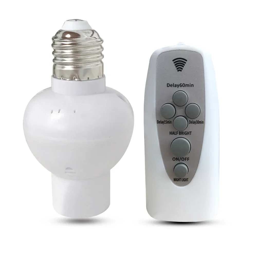 Wireless Remote Control Lamp Holder DimmableSocket 220V Bulb LED Night Light with timer