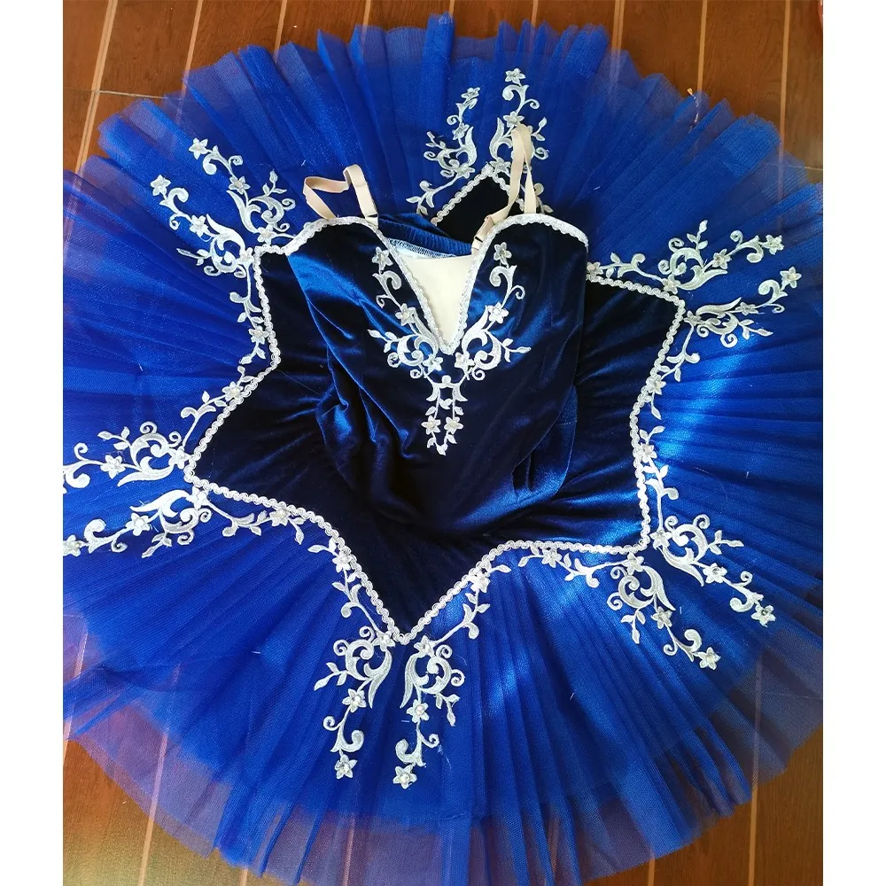 Fluwelen Blauw Professionele Ballet Tutu Kinderen Kids Ballet Tutu Adulto Vrouwen Ballerina Party Dans Jurk Meisje Halloween Kostuum