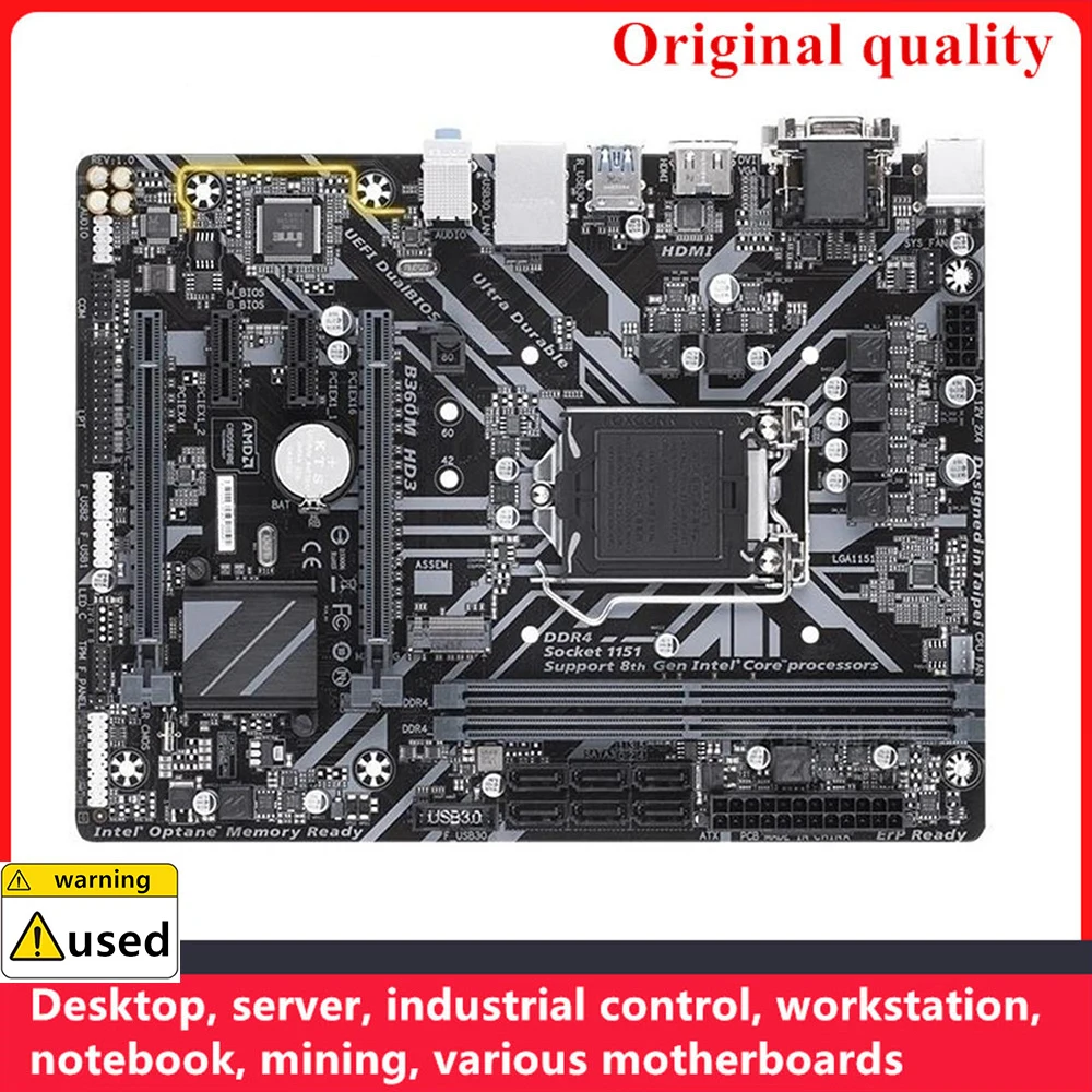 

For B360M HD3 Motherboards LGA 1151 DDR4 32GB M-ATX For Intel B360 Desktop Mainboard SATA III USB3.0