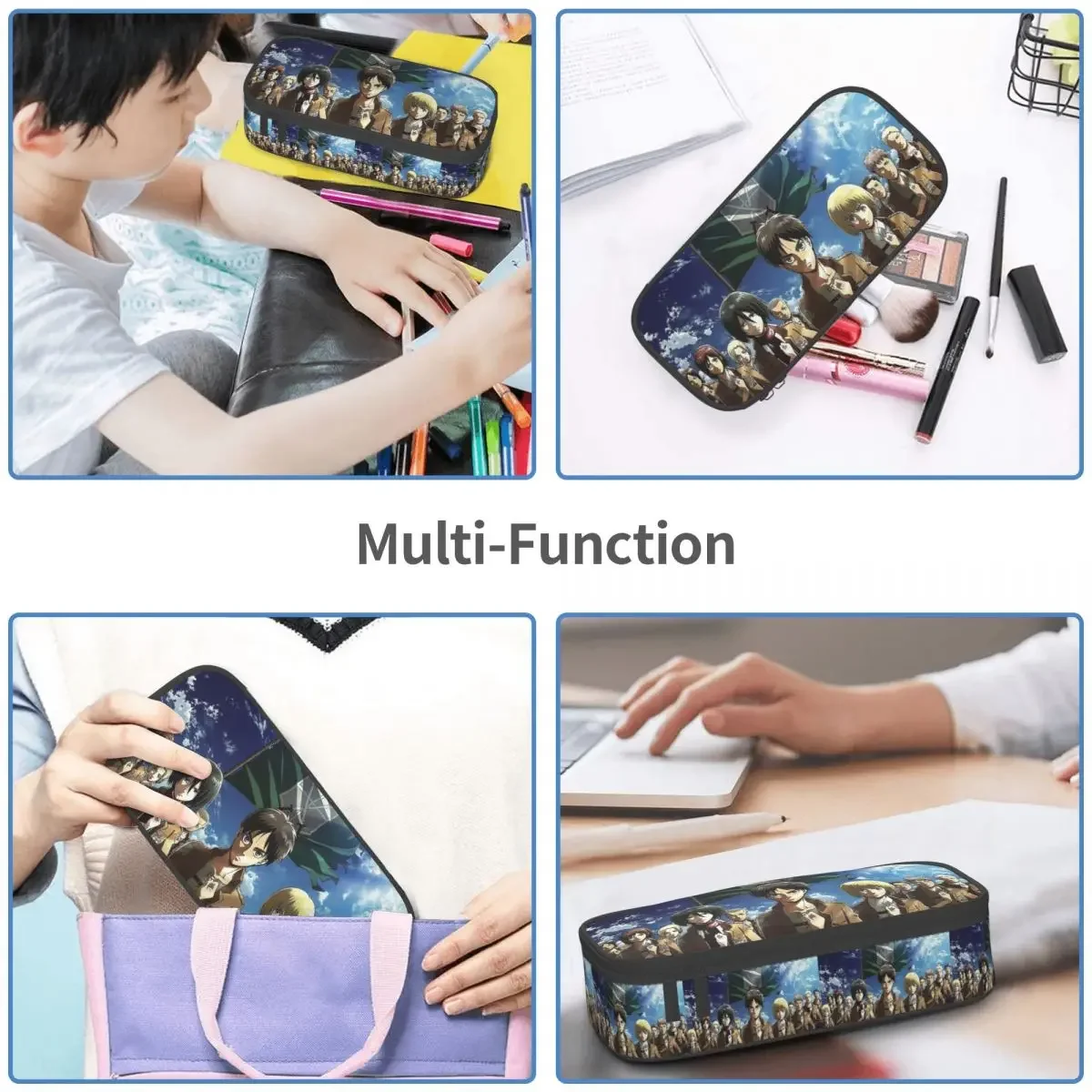 Attack On Titan Zeke Yeager Pencil Case for Kids Gifts Pen Box Pencil Bag Stationery Supplies Pen Holder Bag